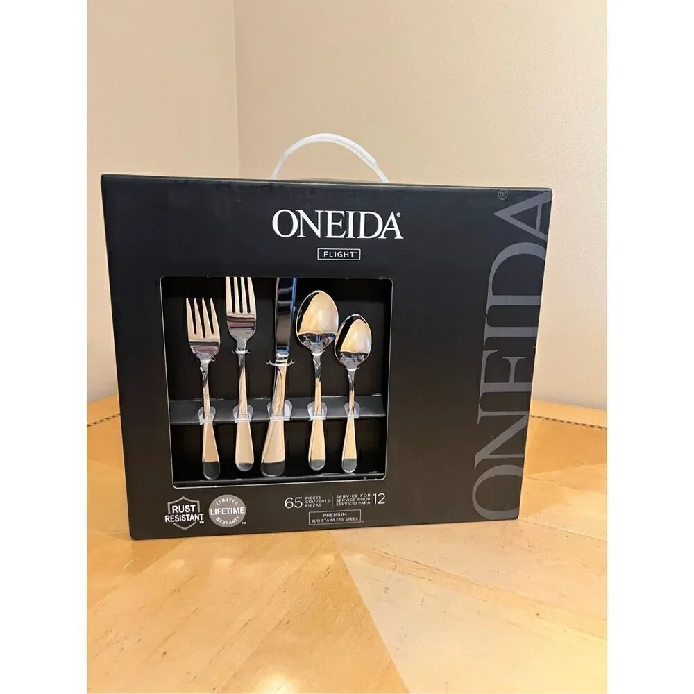 NIB! Oneida Flight 65 Piece Everyday Flatware Set Service For 12